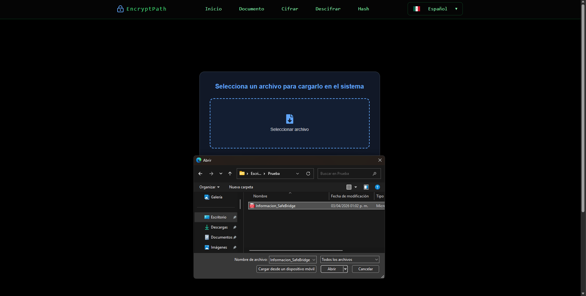 Seleccionar archivo